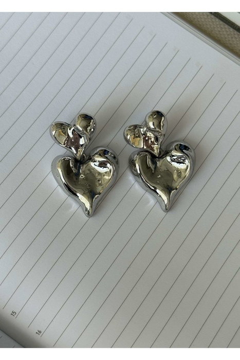Heliophilia Silver KPEGMSA1973 Pendientes de Latón Plateado con Gancho de Pez, 4 cm